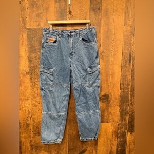 Empyre Men's Blue Cargo Denim Pants size 34x29 EUC